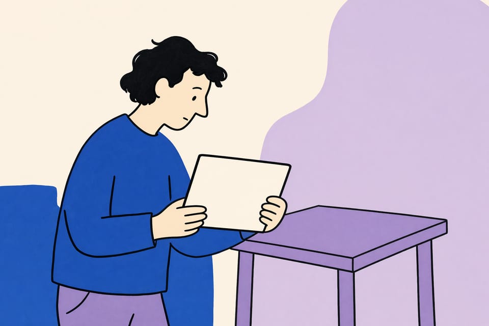 Illustration einer Person auf einem Sofa, die in ein Telefon schaut, während daneben ein geöffneter Laptop auf dem Tisch steht.